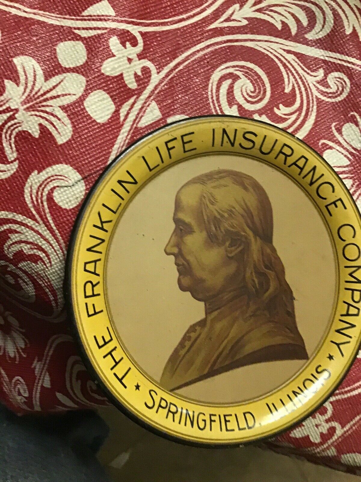 Tip Tray The Franklin Insurance Co Springfield Illinois 4” Advertising Il