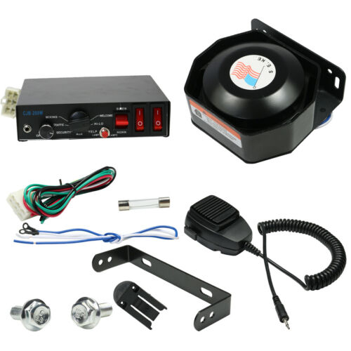 8 Sound Loud Car Warning Alarm Police Fire Horn Pa Speaker Kit Mic System 200w