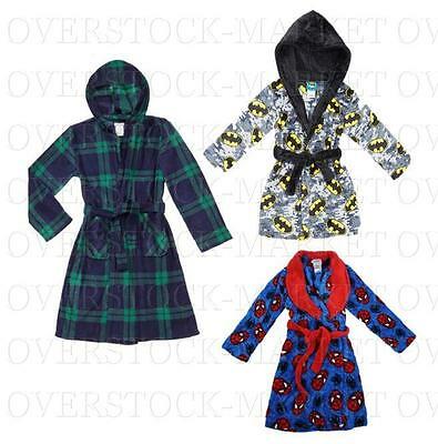 New Boys Komar Kids Plush Fleece Flame Resistant Robe! Variety Style Colors & Sz