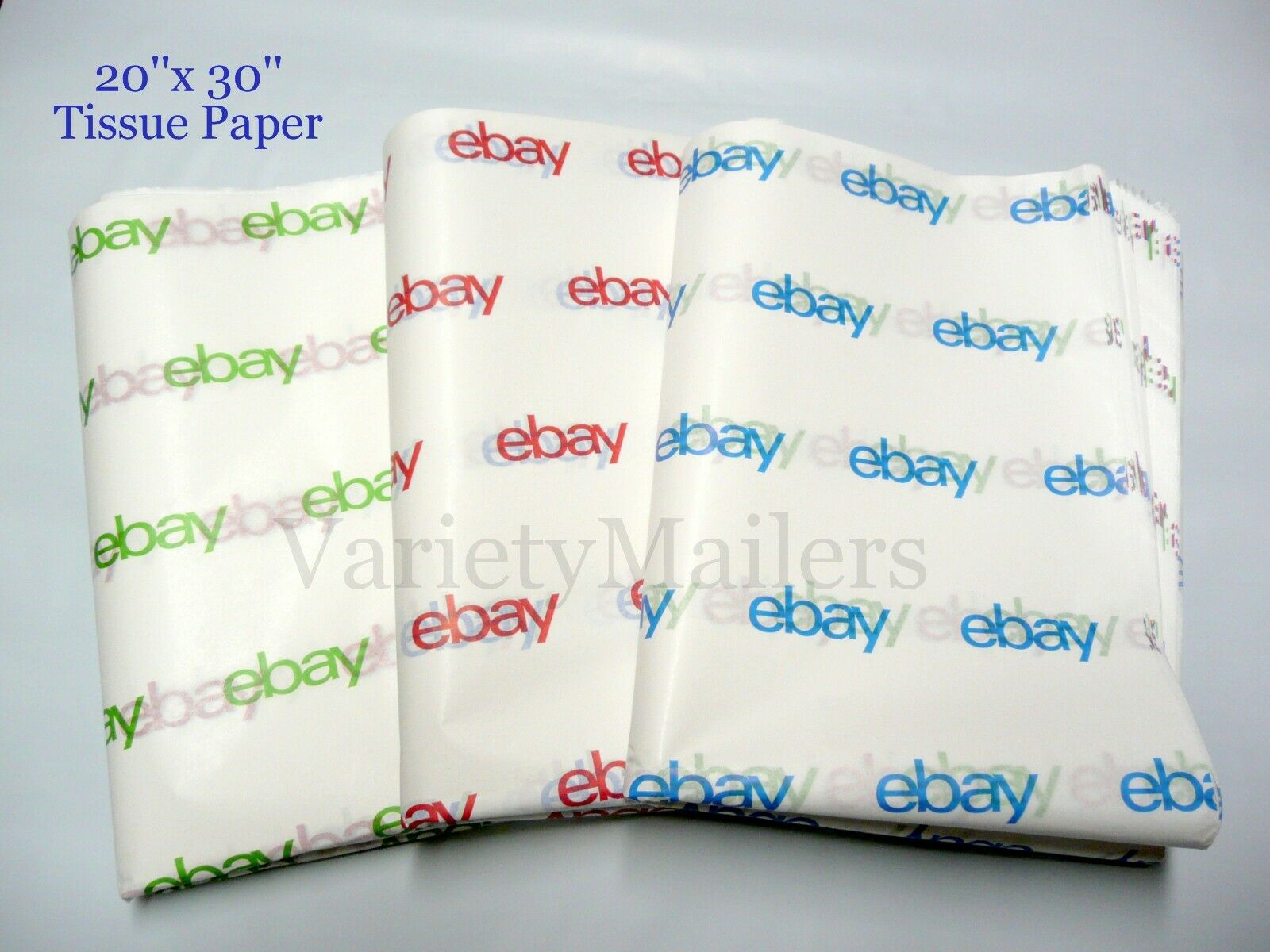 44 Large Sheets Of Ebay Branded Tissue Paper 20x30 ~ Red, Blue & Green