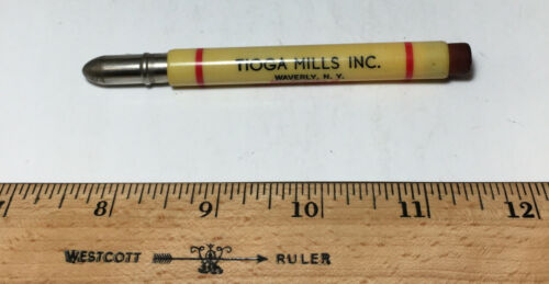 Vintage Bullet Pencil Advertising Tioga Mills Inc Waverly Ny Livestock Feed