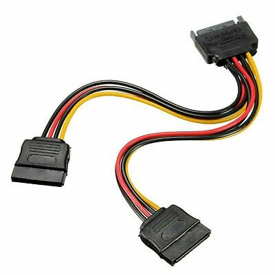 Sata Power 15-pin Y-splitter Cable Adapter Male To Female For Ssd Hdd Hard Drive
