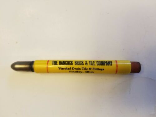Vtg Bullet Pencil. The Hancock Brick & Tile Co. Findlay, Ohio.