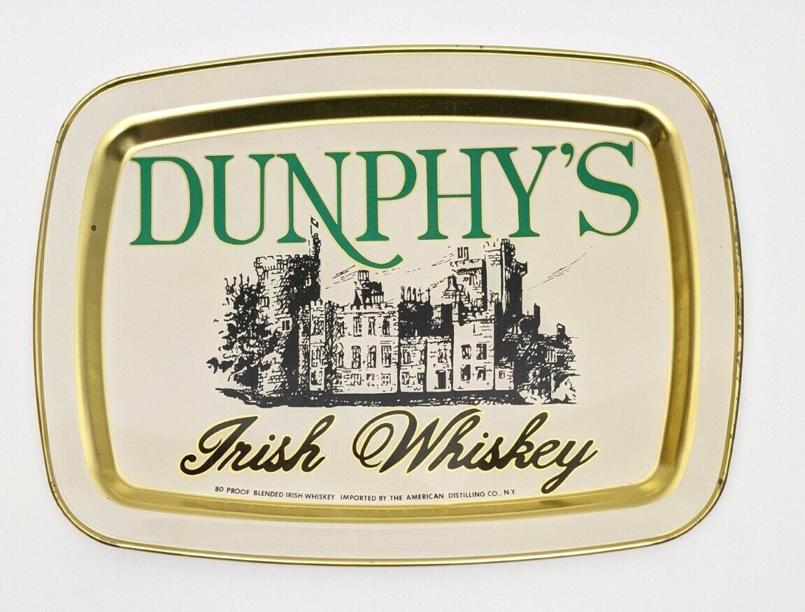 Dunphy's Irish Whiskey Serving Tray Bar Drink Platter American Distilling Co Ny