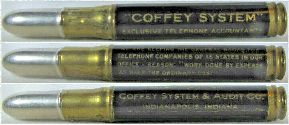 Restored Vintage Bullet Pencil - Coffey Systems, Telephone Accountants Bs-1405