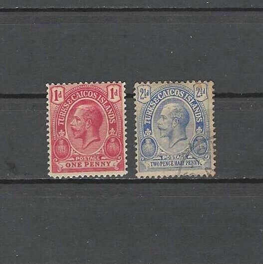 Turks & Caicos Islands , 1913/16 , George V , Set Of 2 Stamps , Perf , Vlh/used