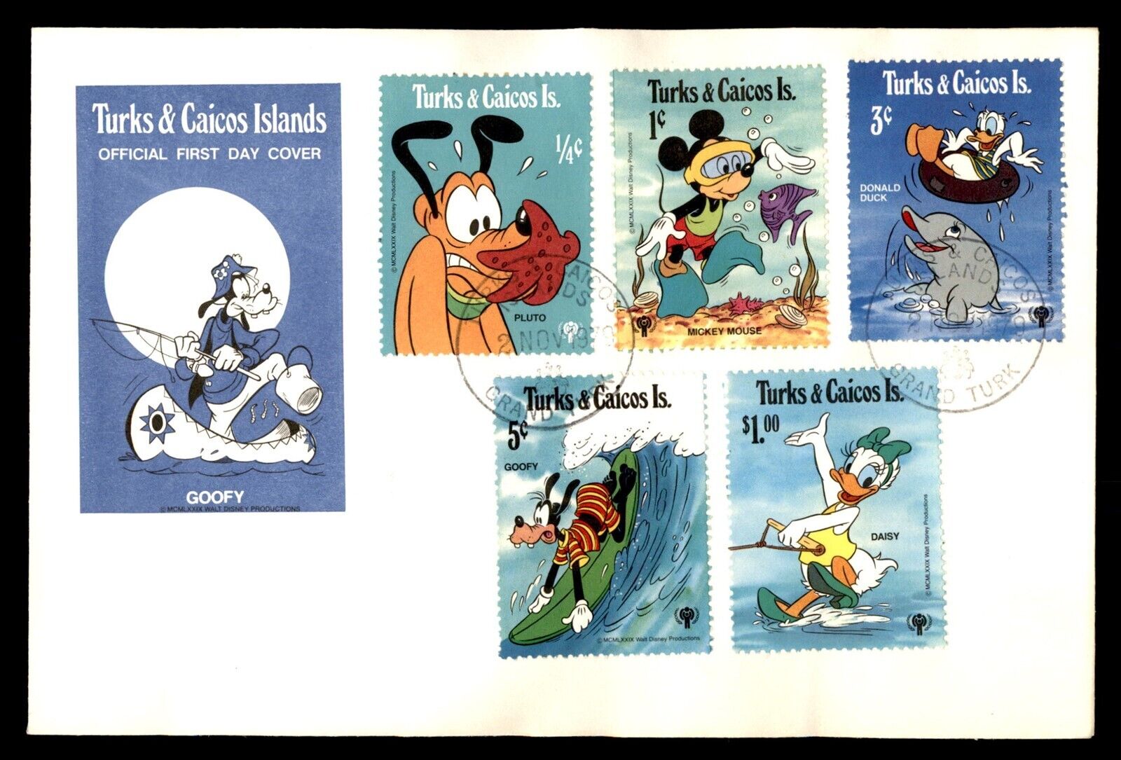 Mayfairstamps Turks And Caicos Fdc 1979 Goofy And Friends Combo First Day Cover