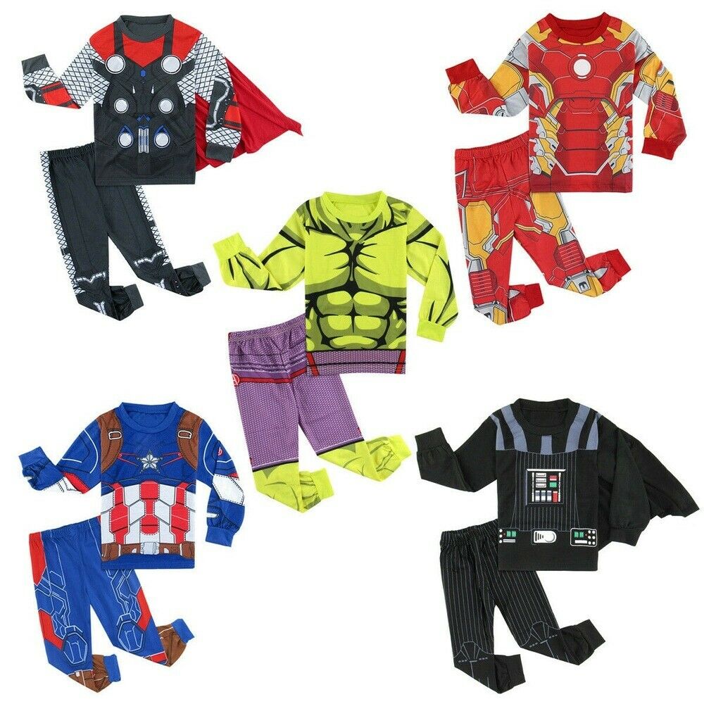 Kid Boy Hulk Pajamas Sets Toddler Thor Iron Man Sleepwear Children The Avengers